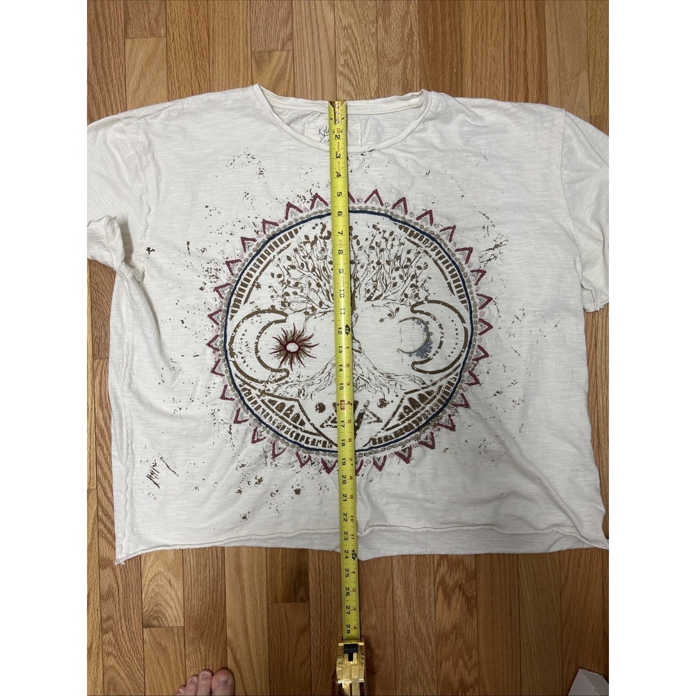 Kyla Seo Comfort Boho Embroidered Tree Of Life Graphic T Shirt - Size XL - Picture 8 of 9
